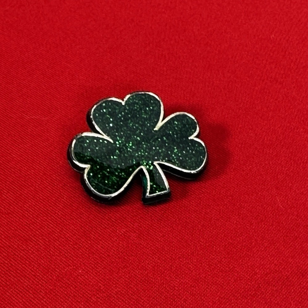 Vintage Hallmark St. Patrick's Day Lapel Pin Glittery Shamrock‎ Irish Theme